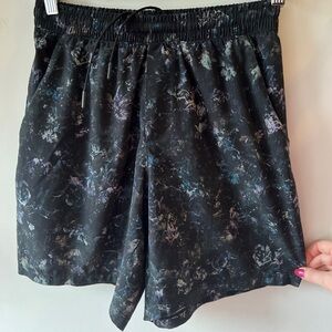 Lululemon Floral Black Shorts Small